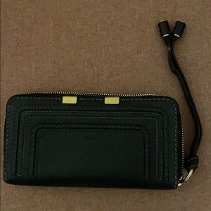 Like New Chloe Marcie Black Zip Wallet Wristlet